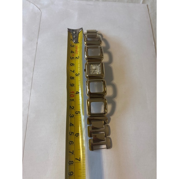 Fossil F2 ES-1706 Watch Womens Gold Stainless Steel Square Face Open Link Good main image 6